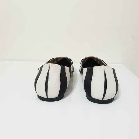 Black White Pointed Toe Ballet Flat Women Size 9.5 - Picture 4 of 9